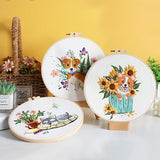 GLTAYLMY Dogs Embroidery Kit for Beginners with Pattern and Instructions,3 Pack Cross Stitch Kits,1 Plastic Embroidery Hoops,Threads and Needles,Needlepoint Kit for Adults