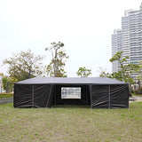 10x30' Canopy with 8 Sidewall,Heavy Duty Canopy UPF 50+ All Season Wind Waterproof Commercial Outdoor Wedding Party Tents for Parties Canopy Gazebo with Roller Bag(10 x 30 ft Black) Shyneer