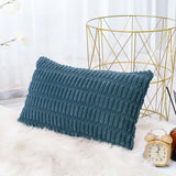 OTOSTAR Corduroy Decorative Throw Pillow Covers 16x24 Inch Super Soft Boho Striped Rectangle Pillow Covers Case Modern Cushion Covers for Sofa Couch Bedroom Car Decor Teal OTOSTAR