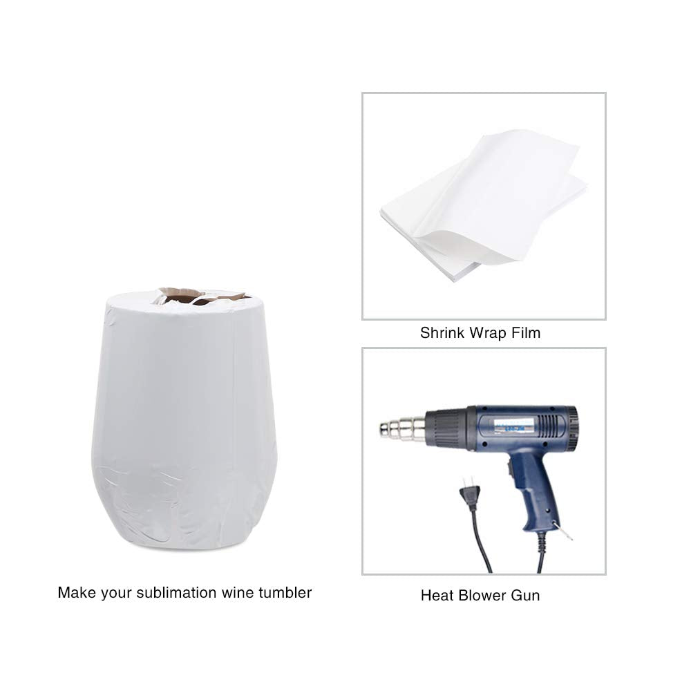 PYD Life Sublimation Blanks Wine Tumbler Cups White 12 OZ Stainless Steel Insulated Stemless Tumbler Sublimation Mugs,Cups 6 Pack PYD Life