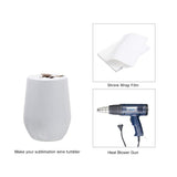 PYD Life Sublimation Blanks Wine Tumbler Cups White 12 OZ Stainless Steel Insulated Stemless Tumbler Sublimation Mugs,Cups 6 Pack PYD Life