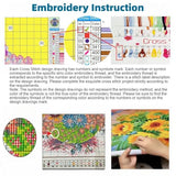 Dragonfly and Wild Flowers Stamped Cross Stitch Kits for Beginners Easy with Hoop 11CT Needlepoint Embroidery DIY Counted Cross Stitch Kits Art Craft Wall Decor 35x35cm(2)