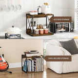 VYUOL Vinyl Record Storage,Vinyl Record Holder Up to 80-100 Albums,4-Compartment Record Player Stand for Magazine,Book,CD,Files,Albums VYUOL