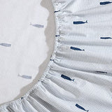 Nautica - Full Size Sheet Sets, Cotton Percale Bedding, Crisp & Cool, Coastal Home Decor (Whale Stripe Blue, Full) Nautica