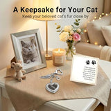 Japrex Pet Hair Keepsake, Pet Fur Memorial Keepsake with Angel Wing Paw Print Charm, Heart Glass Memory Locket for Dog Cat Fur, Pet Loss Remembrance Gift for Pet Lovers