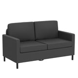 TYBOATLE Linen Fabric Modern Small Loveseat Sofa Couch for Living Room, 51" W Little Upholstered 2-Seater Mini Love Seats w/Iron Legs for Small Space, Apartment, Bedroom, Dorm, Office (Dark Grey) TYBOATLE