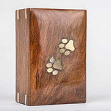 INTAJ Handmade Rosewood Pet Urns for Dogs Ashes, Personalized Wooden Urn for Ashes Handcrafted Urns for Dogs Cats Pets Ashes Memorial Keepsake INTAJ