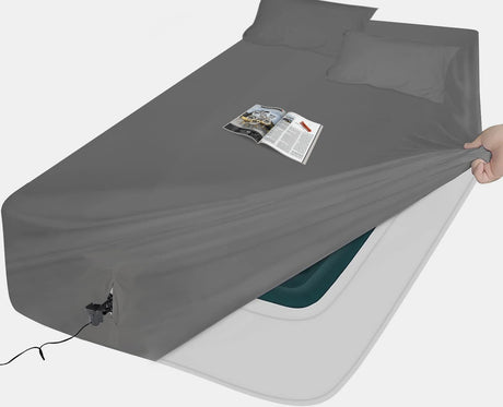 AEHISDHIE Queen Sheet Sets Air Mattress Sheets - 3 Pieces Queen Sheets Sets 16 to 24 inch - Inflate Without Disassembly Convenient & Firm Easy to use Air Mattress (Gray，Queen) AEHISDHIE