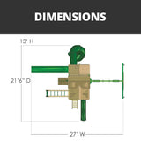Gorilla Playsets 01-0089-AP Empire Wood Swing Set with 3 Play Decks, 3 Slides, and Monkey Bars, Brown Gorilla Playsets