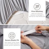 Bedsure Deep Pocket Queen Sheets Set - Fits Mattresses Up to 21 Inches Thick - 4 Piece GentleSoft Bed Sheets, Moisture Wicking, Soft & Cooling Bedsheet & Pillowcases, Easy & Secure Fit, Light Grey Bedsure