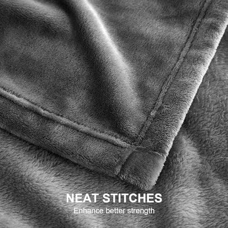 Hansleep Fleece Blanket Twin Size Grey, Soft Cozy Twin Blanket, Fuzzy Flannel Blanket for Bed, Sofa, Couch, Travel, Camping, 60 x 80 Inches Hansleep