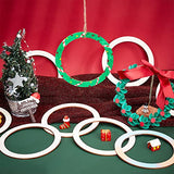 NBEADS 30 Pcs 125mm(4.9") Unfinished Wood Pieces Rings Shape, 100mm Inner Diameter Antique White Circle Ornaments Blank Handmade Round Wooden Slices for Painting Pyrography Christmas Tree Home Decor NBEADS