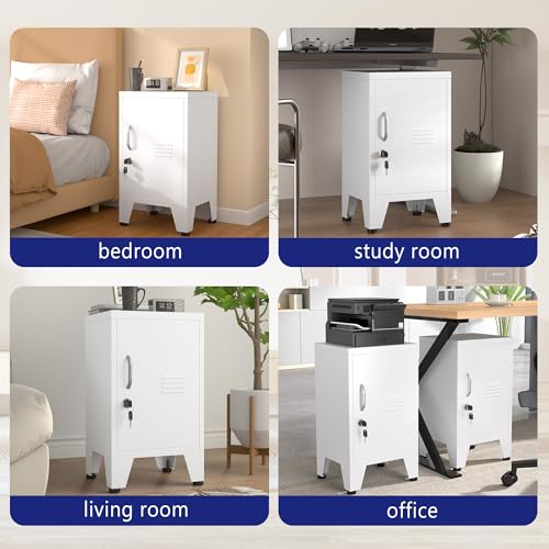 PAOFIN 24.4" H Metal Locker Storage Cabinet with 1 Doors, Pantry with Shelves, Storage Cabinet with Adjustable Leveling Foot for Kitchen, Employees, Office, Kids Locker PAOFIN