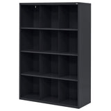 Sandusky Lee IC00461866-09 Heavy Duty Welded All Steel Cubby Storage Cabinet with 12 Sections, 46" Depth x 18" Width x 66" Height, Black Sandusky