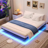 Awesofurni Floating Bed Frame King Size with Smart LED Lights and Charging Station, Heavy Duty Modern Metal Platform Bed No Box Spring Needed - Easy Assembly and Noise Free Awesofurni