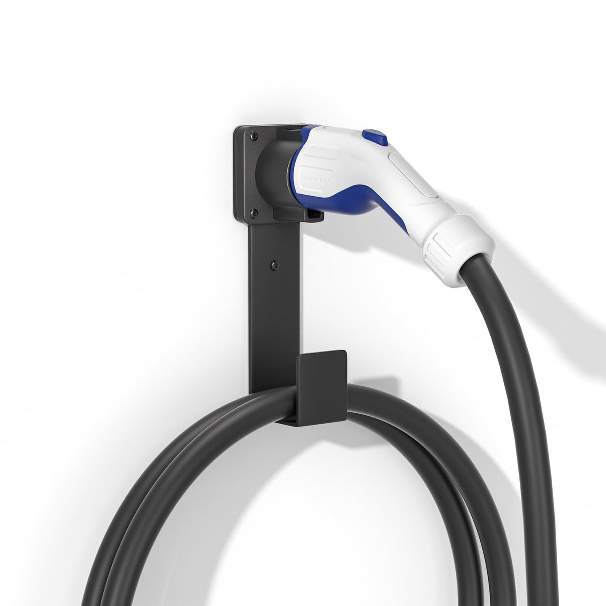 bussdis EV Charger Holder-J1772 Connector, Nozzle Holster Dock and J-Hook Combination, EV Cable Holder Wall-Mount Electric Vehicle Charger. bussdis