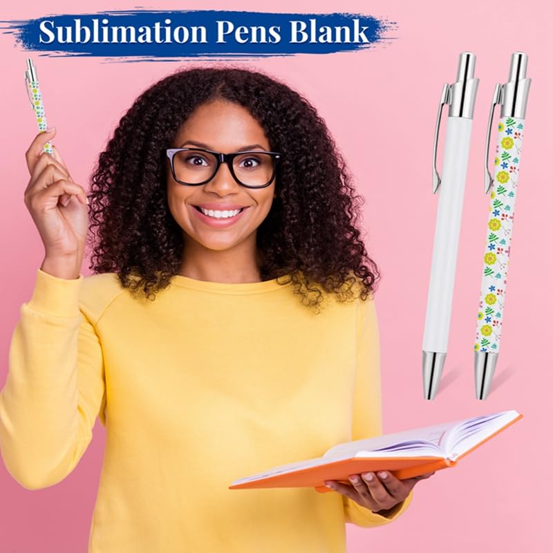 24 Pcs Sublimation Pens Blank Sublimation Coated Pen With Shrink Wrap Heat Transfer Pen Sublimation Ballpoint Pen,Aluminum Customized Clip Pen Personalized Pen For DIY Office School Stationery Supplie