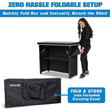 GoPong GoBar PRO Commercial Grade LED Portable Bar Table - Mobile Bartender Station with Skirt & Carry Case GoPong