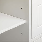 HOMCOM Sideboard Buffet Cabinet, Retro Kitchen Cabinet, Coffee Bar Cabinet with Rubber Wood Top, Drawers, Adjustable Shelves for Living Room, Entryway, White HOMCOM