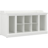 kathy ireland Home by Bush Furniture kathy ireland Home by Bush Furniture Woodland Shoe Storage Bench with Shelves, 40-inch, White Ash (WDS240WAS-03) Bush Business Furniture