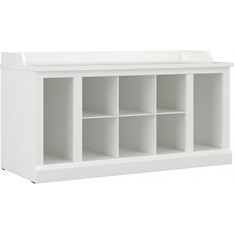 kathy ireland Home by Bush Furniture kathy ireland Home by Bush Furniture Woodland Shoe Storage Bench with Shelves, 40-inch, White Ash (WDS240WAS-03) Bush Business Furniture