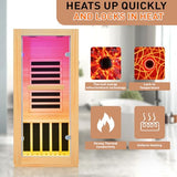Lamar Far Infrared Sauna with Red Light Therapy, Low EMF Home Sauna Room, 10-Color Light, 5 Heating Plates, Bluetooth Speakers, Digital Control Panel - Personal Indoor Luxury Spa for House and Gym Lamar