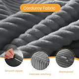 Foldable Mattress Queen, 3 in1 Convertible Couch Bed, Futon Folding Mattress Corduroy, Fold Out Sofa Bed Floor Couch Lounge Sleeper Mattresses for Living Room, High-Density Memory Foam 5'', Gray feliz home
