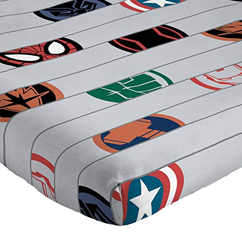 Jay Franco Kids Sheet Set with Fitted, Flat Sheets & Pillow Cover - Ultra-Soft Bedding with Pillowcase for Room Decor, Gray - Avengers, 3 Piece Twin Jay Franco