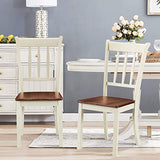 Giantex Wood Dining Chairs Set of 2, Armless Kitchen Chairs w/Solid Rubber Wood Frame, Easy to Assemble Dining Side Chair, Farmhouse Dining Room Chairs Giantex