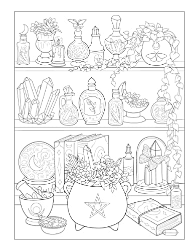 Creative Haven Witchcraft Coloring Book: Spellbinding Designs (Adult Coloring Books: Fantasy)