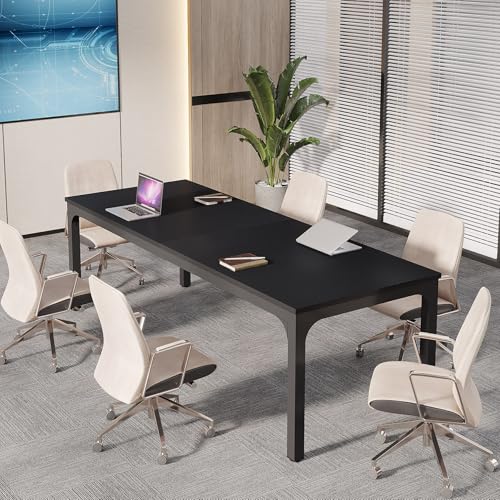 Tribesigns 6.5ft Conference Room Table, 78.74" W x 27.56" D Large Office Meeting Table, Modern Seminar Desk for Boardroom (1, Black) Tribesigns