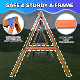 Sportspower™ Madison Wooden Swing Set: 2 Height Adjustable Swings and 2 Person Roman Glider Swing, Backyard Outdoor Playset for Kids Sportspower