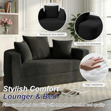 Casaphoria Modern Futon Sofa Bed,67 Inch Wide Folding Couch with Wide Armrests and Pillows,Convertible Lounger for Apartment,Guest Room,Daybed(Black) Casaphoria