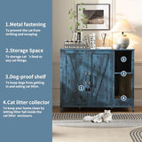 Forest Gravity Cat Litter Robot Enclosure, Enclosure for self-Cleaning Litter Boxes,Adjustable Shelf for Dog Proof and Storage,Charging Station,Locks Added for cat,Large Indoor Cat House,Blue FOREST GRAVITY