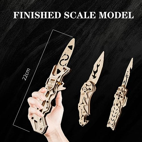 3D Wooden Puzzle Unique Wooden Military Knife Puzzle Kits - 3 Iconic Model Gifts for Game and Puzzle Fans Ages 12+, Ideal Gifts for Game Lovers (Modern) - WoodArtSupply