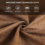 HIFIT Sofa Couches, 79” Mid-Century Modern Couch, Breathable Faux Leather Couch with Upholstered Cushions/Pillows, 3-Seat Sofas & Couches, for Living Room Apartment Office, Brown HIFIT