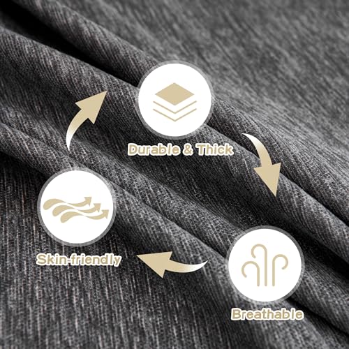 MYSKY HOME Couch Cover for Dogs, Washable Couch Covers, Non Slip Sofa Cover, Couch Cover 2 Cushion Sofa Dogs Furniture Protector with Tassels, Chenille Sofa Slipcover for Pets, 71"x118", Dark Grey MYSKY HOME