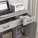 Farmhouse 47" Executive Desk, Computer Desk with Drawers and Storage Cabinet, Workstation Computer Table for Study and Home Office. Vabches