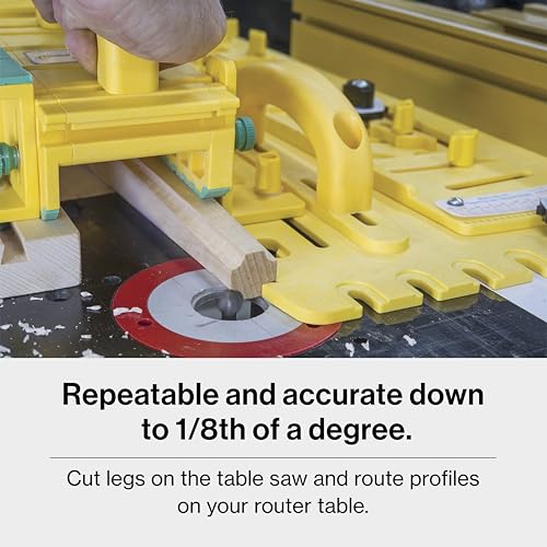 MICROJIG GRR-RIPPER TJ-5000 Microdial Tapering Jig For Table Saws, Yellow - WoodArtSupply