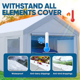 Quictent Upgraded 12x20 ft Heavy Duty Galvanized Carport - Reinforced Outdoor Garage Canopy Tent with Roll-up Ventilated Windows & Sidewalls, Weatherproof Shelter for Car, Boat, RV - White Quictent