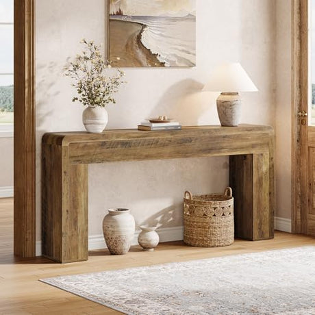 Tribesigns 70.9-Inch Extra Long Console Table, Rustic Wooden Sofa Table Behind Couch, Farmhouse Entryway Console for Living Room, Entryway, Hallway, Foyer (Brown) Tribesigns