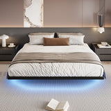 SHA CERLIN Floating Bed Frame King Size with Smart LED Lights and Charging Station, Heavy Duty Metal Platform Bed with Modern Design,No Box Spring Needed, Easy Assembly, Matte Black SHA CERLIN