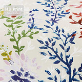 Style Quarters Dahlia Lane 3pc Duvet Cover Set - Multi-Color Floral Stems with White Leafy Silhouettes - 100% Cotton - Machine Washable - Includes 1 Duvet Cover + 2 Shams (Queen) SO OQ STYLE QUARTERS