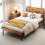 OLIXIS Twin Size Metal Platform Bed Frame - Mattress Foundation with Headboard and and Footboard, No Box Spring Needed with 700LBS Sturdy Wooden Slats Support, Noise Free, Easy Assembly OLIXIS