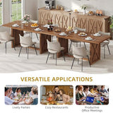 YITAHOME 70.8" Large Farmhouse Dining Table for 6 to 8 People, Rustic Style Wood Dinner Table, Rectangular Dining Table for Kitchen, Dining Room & Living Room, Brown YITAHOME