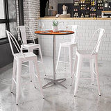 Flash Furniture Round Wood Cocktail Tables with 2 Columns, Set of 4, Natural Flash Furniture
