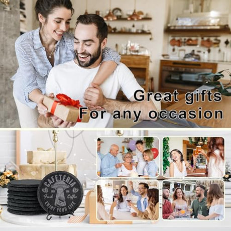 72 PCS Black Slate Stone Coasters, MAPRIAL 4 Inch 36 PCS Square, 36P Round Coaster Bulk for Laser Engraving Material Blank Handmade Drinks Costers for Engraver, Etching, Gifts, Christmas, DIY, Wedding MAPRIAL