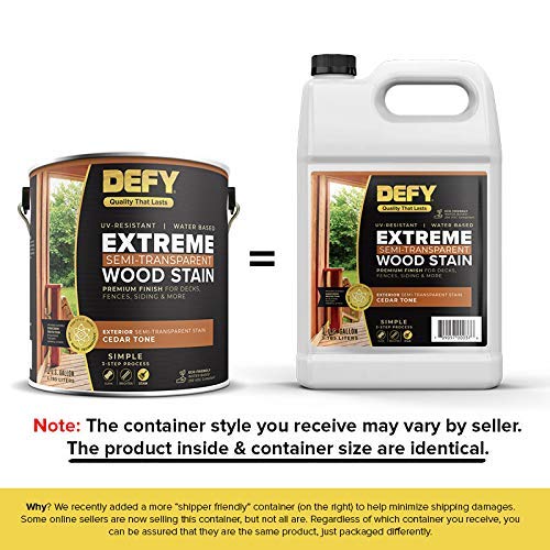 DEFY Extreme 1 Gallon Semi-Transparent Exterior Wood Stain, Butternut DEFY