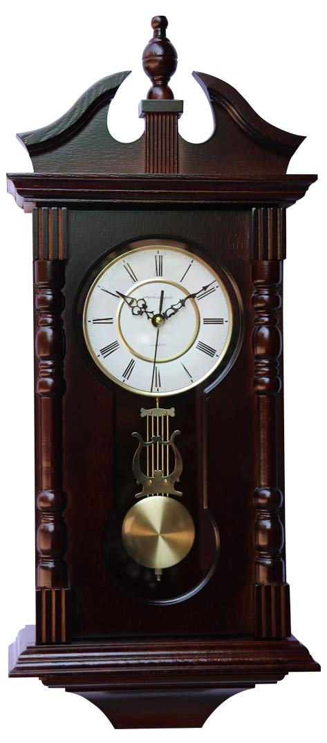 Vmarketingsite Wall Clocks: Grandfather Wood Wall Clock with Chime. Pendulum Wood Traditional Clock. Makes a Great Housewarming or Birthday Gift Wall Clock Chimes Every Hour with Westminster Melody Vmarketingsite