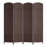 FDW Room Divider 6FT Wooden Screen Folding Privacy Screens Portable Wall Dividers for Home Office Bedroom, Dark Brown FDW
